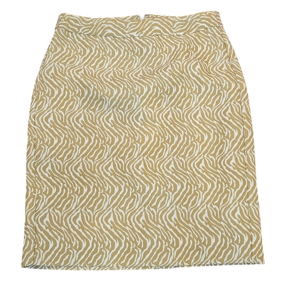 Banana Republic Pencil Skirt Gold Animal Print Career Office Elegant Size 0